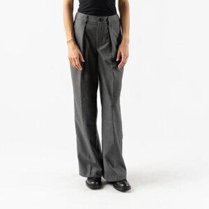 NEW Alex Mill Wool Soho Pleated Trouser Wide Leg Pants gray Sz 2